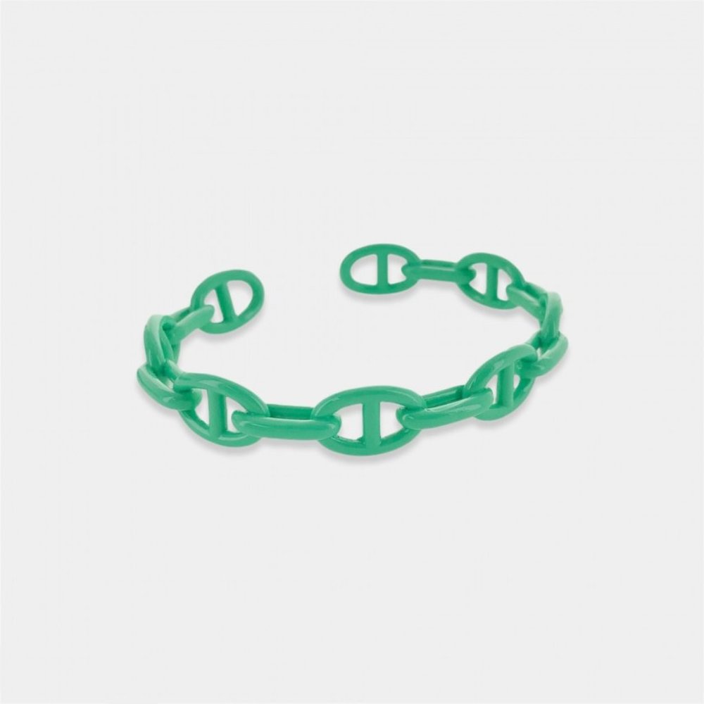 NEW Black Enamel Mariner Cuff Bracelet - Picture 3 of 9